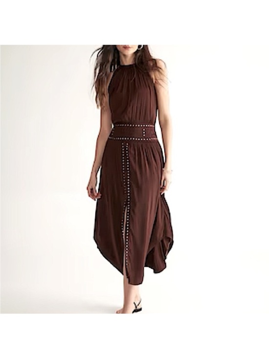 White House Black Market Dresses & Skirts - White House Black Market Brown Stud-Trim High-Low Dress 485